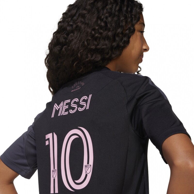 Camiseta Visitante Messi Inter Miami CF 25/26 (Niños) Grey Four / Sandy Pink / Preloved Scarlet