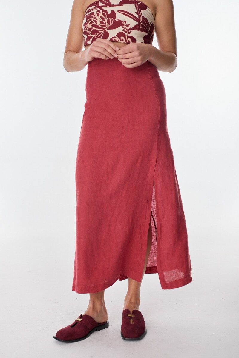 Maxi Falda Rueda Bordeaux