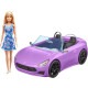 Auto convertible Barbie púrpura con muñeca Auto convertible Barbie púrpura con muñeca