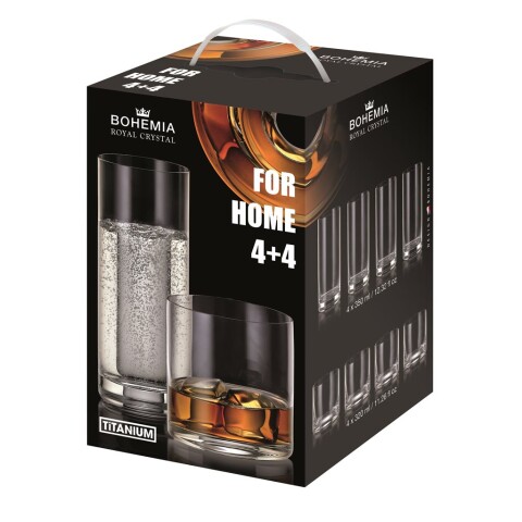 FOR HOME 8 VASOS: 4X320ML + 4X350ML BOHEMIA FOR HOME 8 VASOS: 4X320ML + 4X350ML BOHEMIA