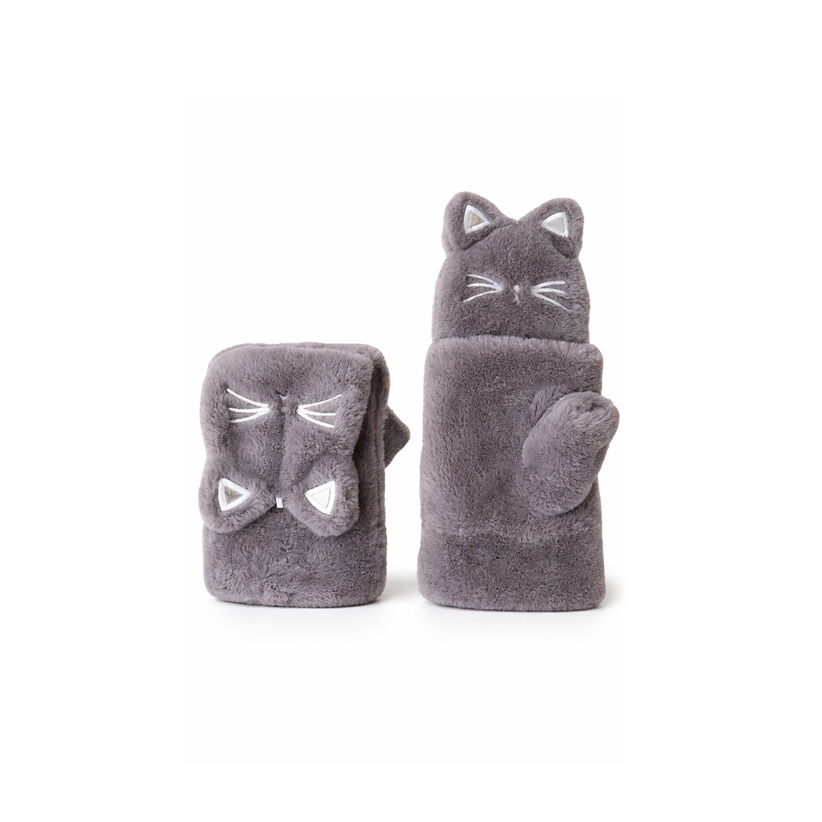 Mitones guantes peluche Gatito - Gris 