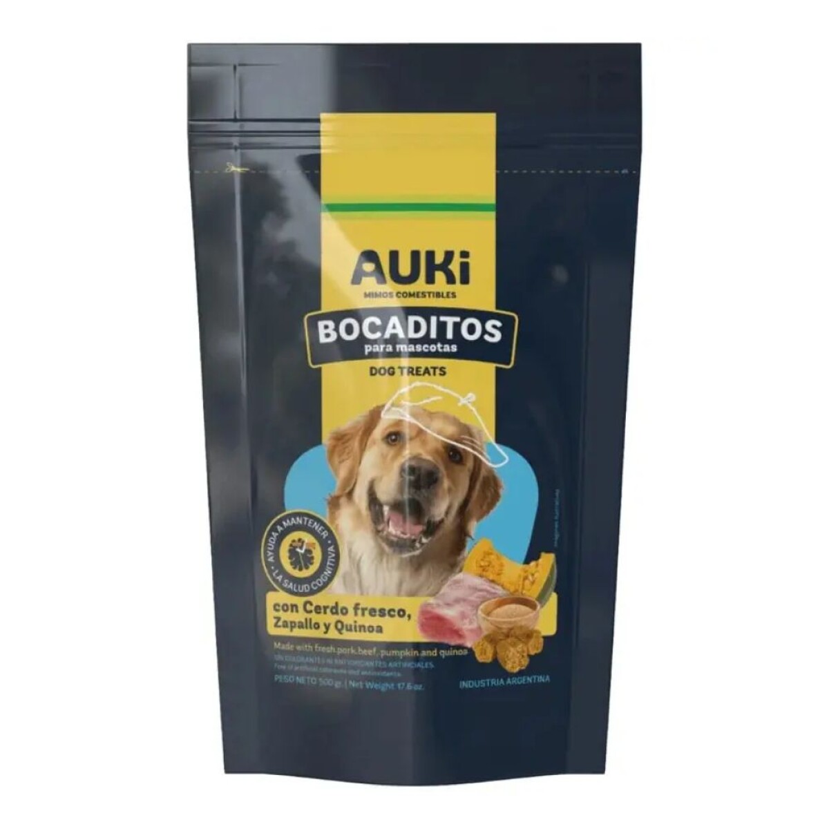 Bocaditos Auki Cerdo, Zapallo Y Quinoa 500 Gr 