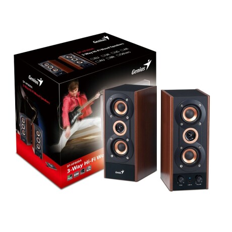 Parlantes Genius Madera 20W Alta Fidelidad 001