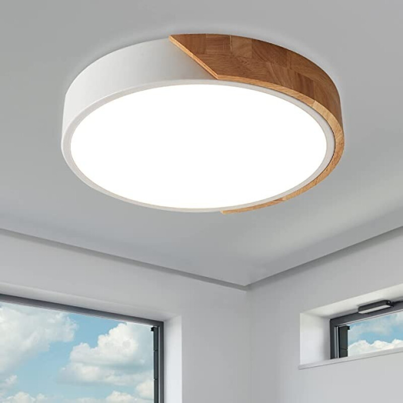 Luminaria Plafon Led Diám 40cm Metal Y Madera Varios Colores Luminaria Plafon Led Diám 40cm Metal Y Madera Varios Colores