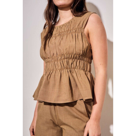 Blusa Fruncida Marron