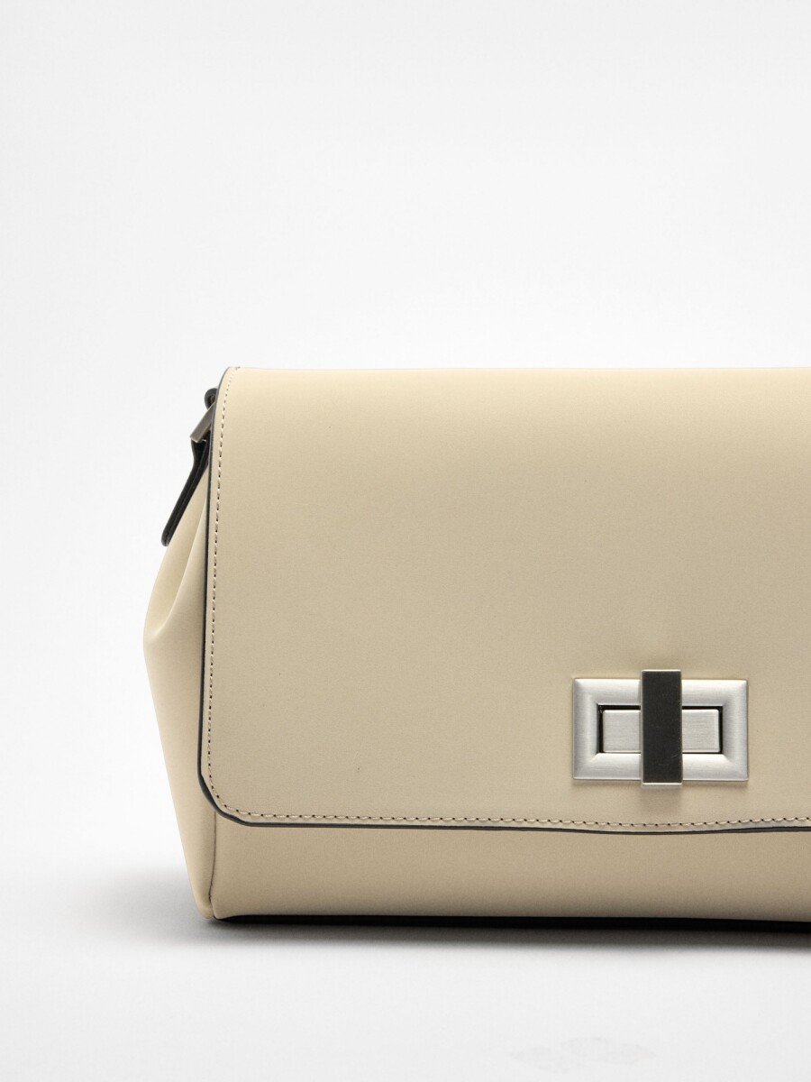 Bolso Bandolera Con Solapa crudo