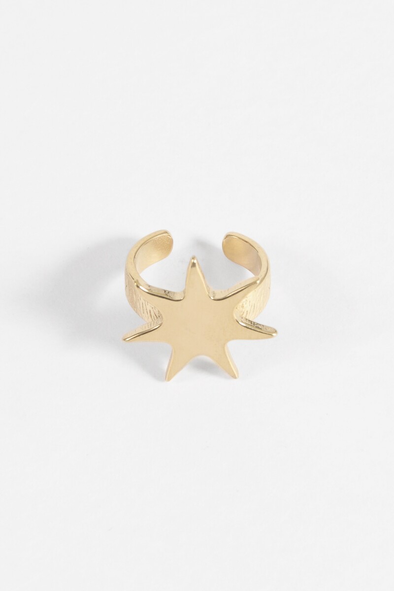 Anillo star acero dorado