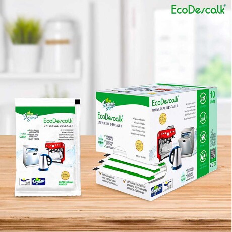 Descalcificador Ecológico 10 Sobres Limpiador Cafeteras Jarras Lavavajillas y Mas 001