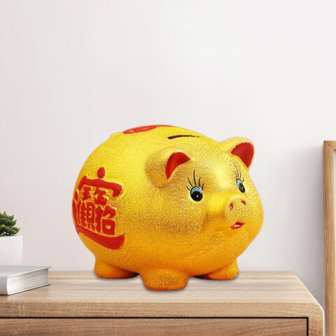 Alcancia de chancho dorada 12x8cm Alcancia De Chancho Dorada 12x8cm