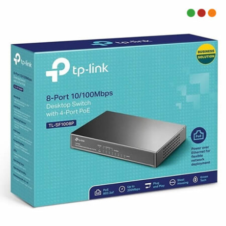 PoE Switch 8p 10/100 - 4p POE TL-SF1008P TP-LINK Poe Switch 8p 10/100 - 4p Poe Tl-sf1008p Tp-link