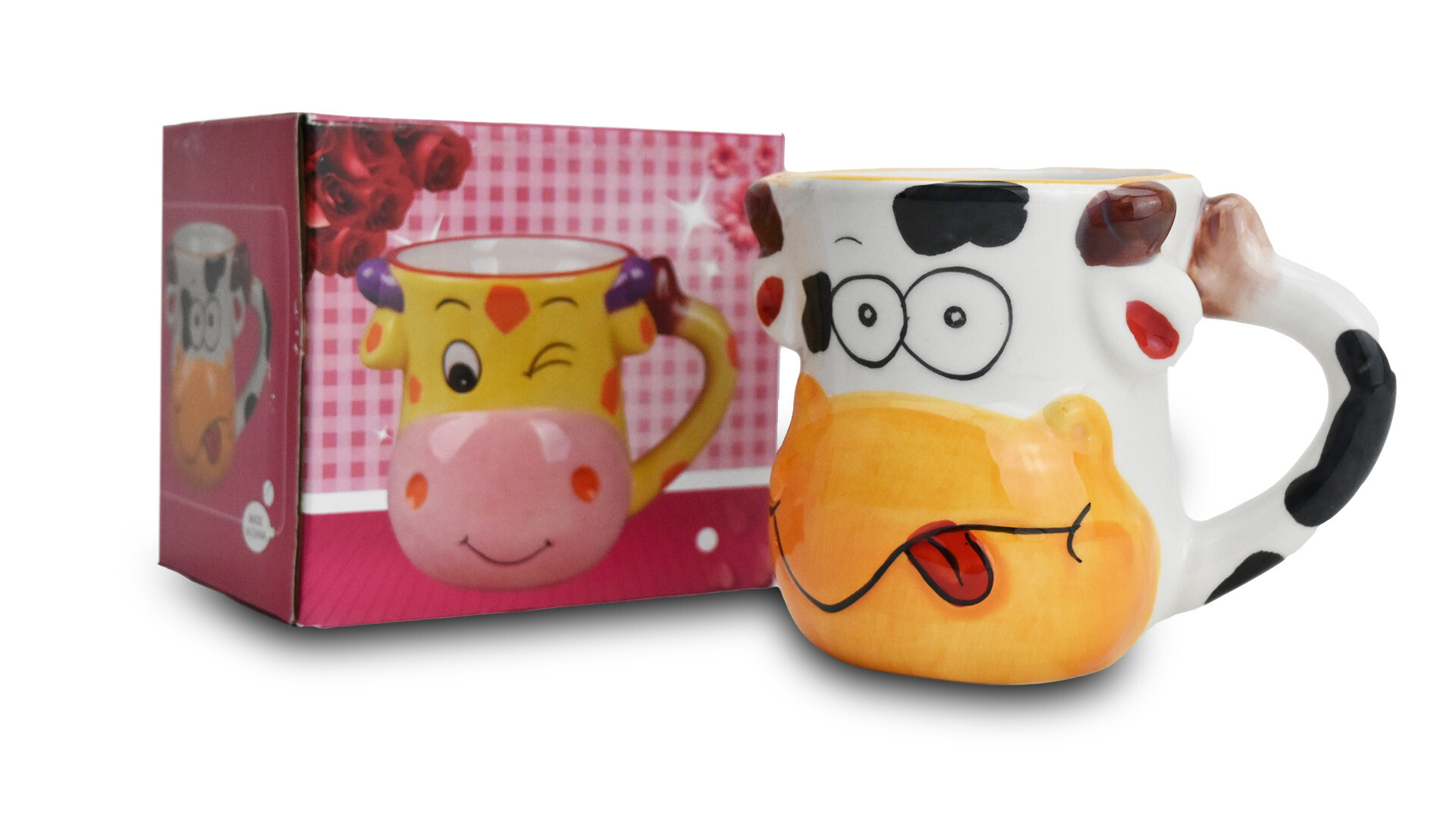 JARRA DESAYUNO CERAMICA CARA ANIMAL 8X9CM CAJA REGALO 26502 