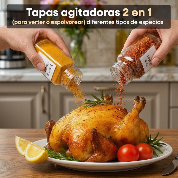 Set De 24 Especiero Frascos De Vidrio Condimentos recipiente organizador Cocina IMBACK Set De 24 Especiero Frascos De Vidrio Condimentos recipiente organizador Cocina IMBACK