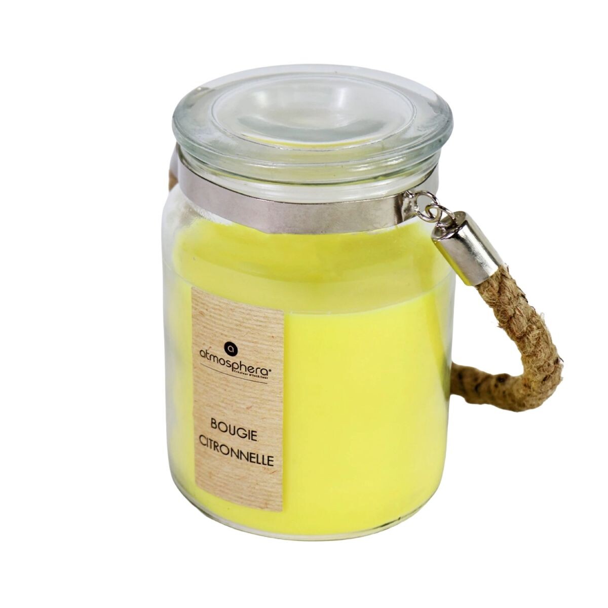 VELA CITRONELA EN POTE DE VIDRIO COLG 