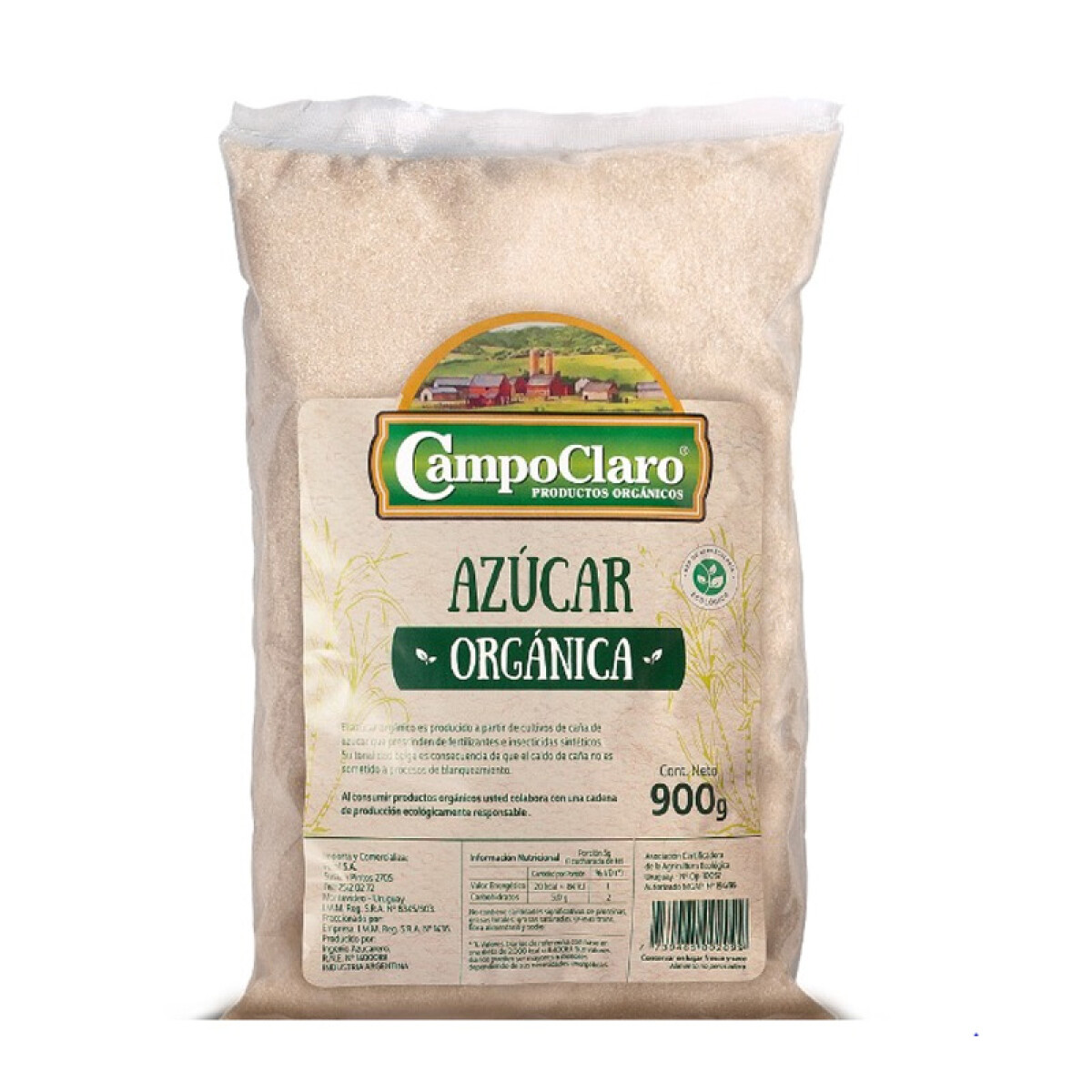 Azúcar orgánica 900g CampoClaro 