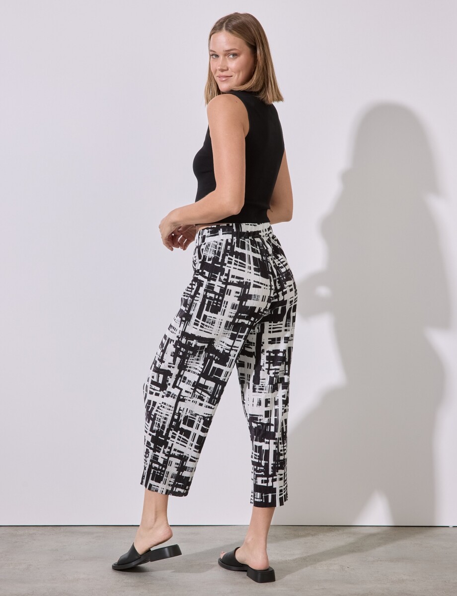 Capri Plisado Print - Negro/blanco 