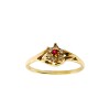 Anillo Flor-Oro Bajo-Piedra Rubi y Zirconias-AN8142 conpiedra