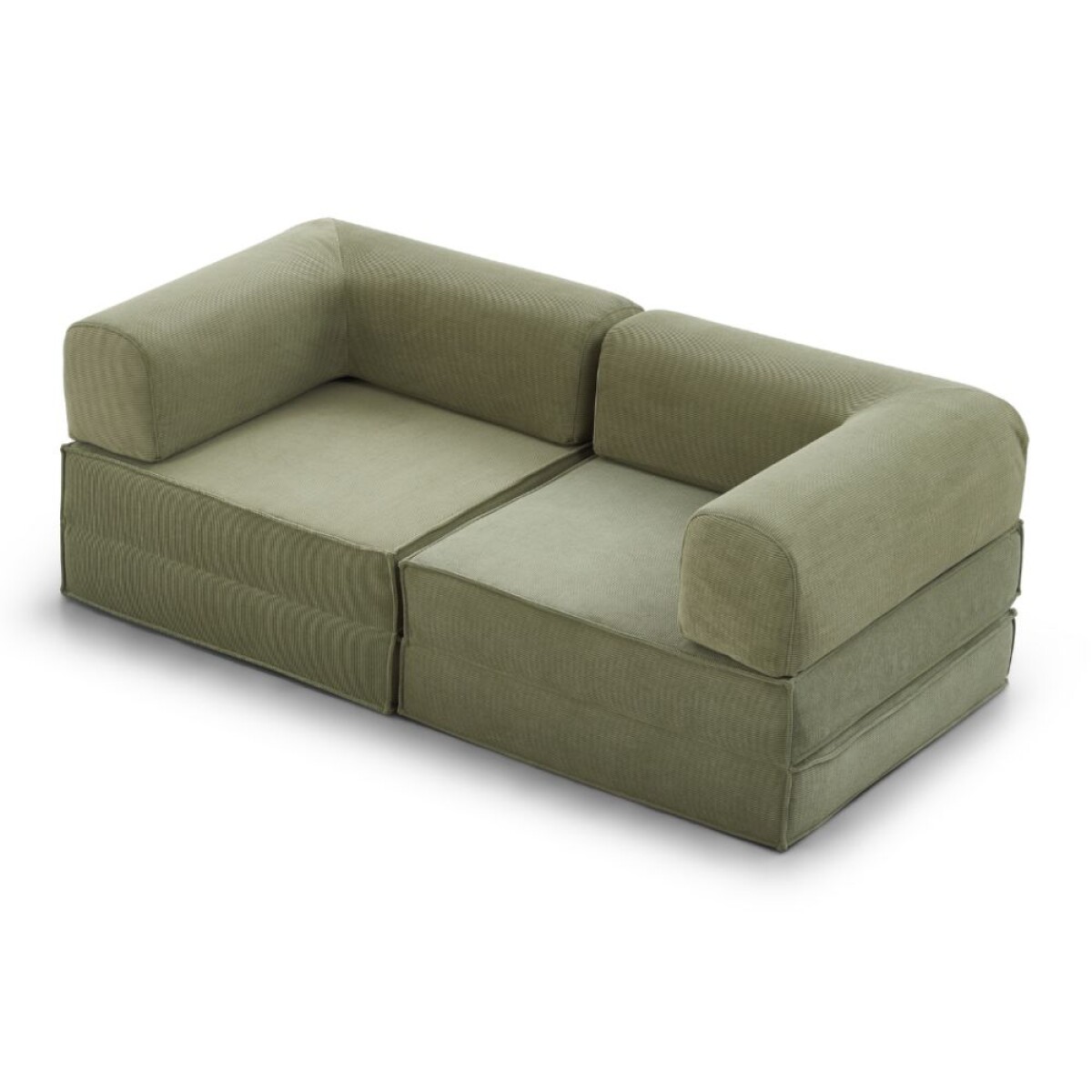 Sofá Sillón Cama ComboHome Teddy Premium 3 Cuerpos Corderoy - Verde 1 