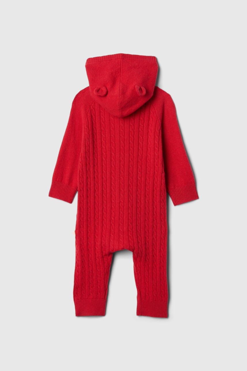 Pijama Con Cierre Botones Bebe Modern Red