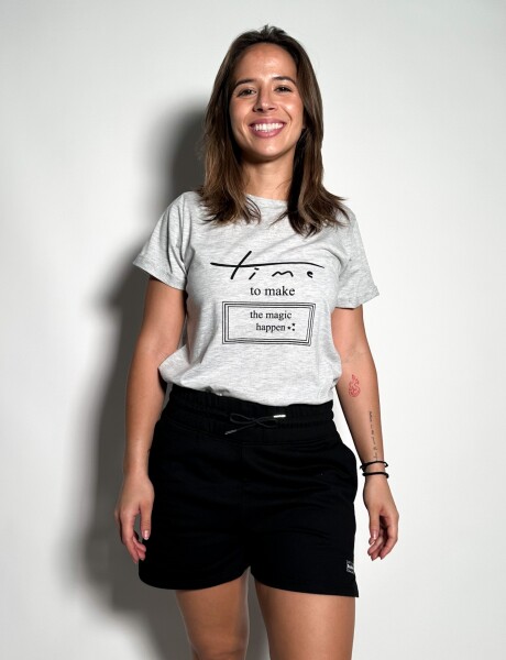 Remera estampada Oriana Gris Melange