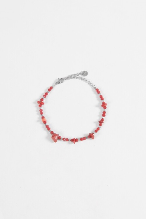 Pulsera piedras acero plateado
