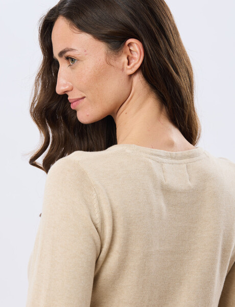 BUZO TEJIDO BORDADO Beige
