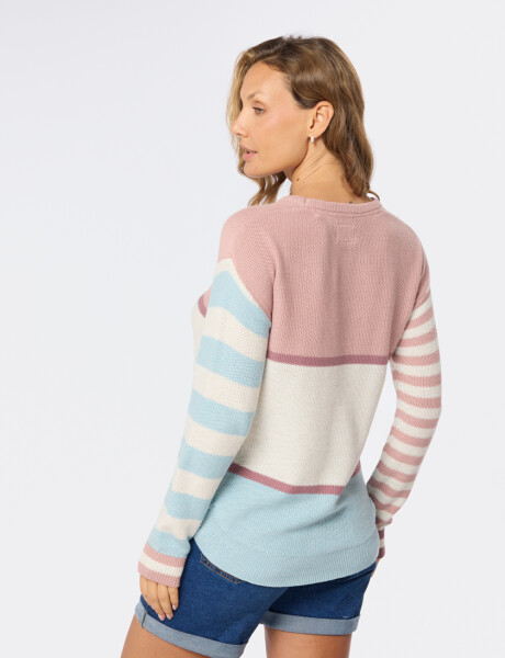 BUZO TEJIDO RAYADO Rosado