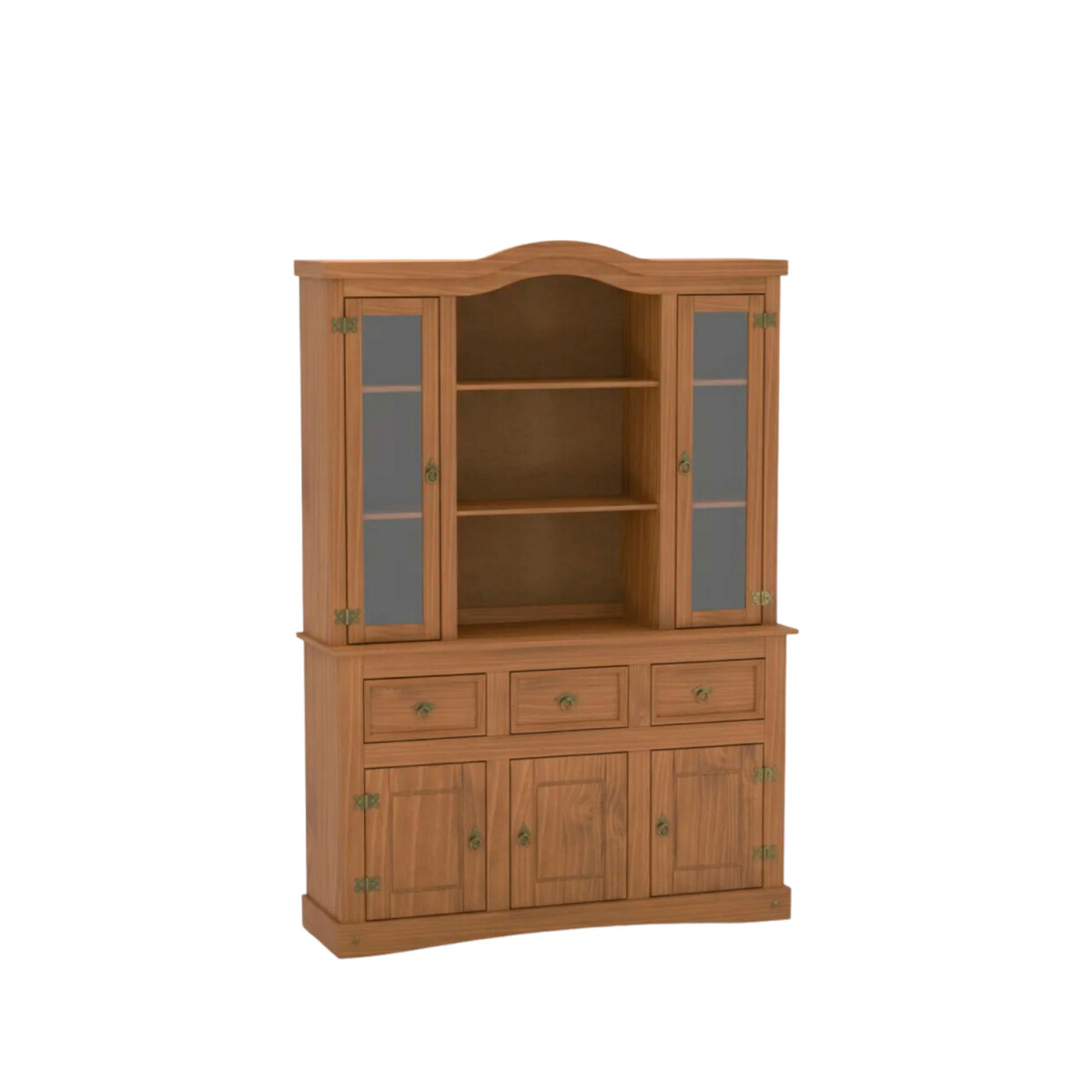 Cristalero Armario Lumax Aparador 5 puertas 3 cajones madera maciza 