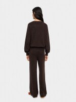 Pantalón De Punto Cintura Elástica marron