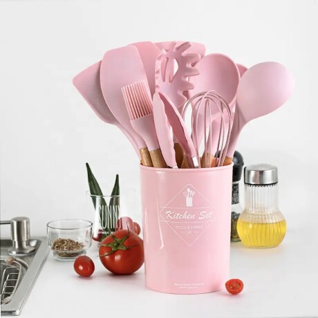 Set Cocina Antiadherente 17P c/Juego Batería Brinox + Menage Rosa