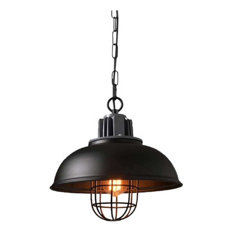 Lampara Colgante Domo Vintage Estilo Colonial Led Negro