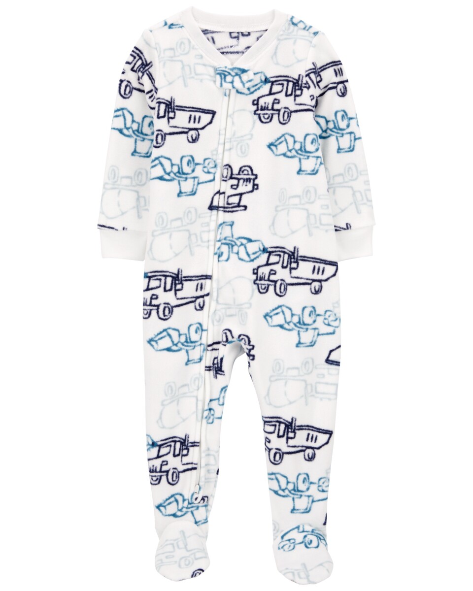 Pijama uno pieza de micropolar, con pie, diseño construcción 