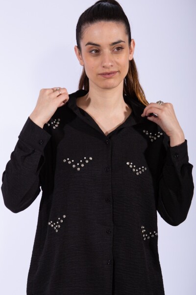 Camisa strass triangle Negro