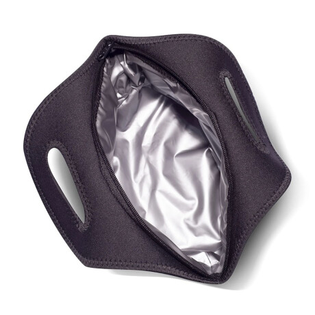 Lunchera Neopreno Brio Bolso c/Forro Aislante Térmico y Asa Negro Lunares Blancos