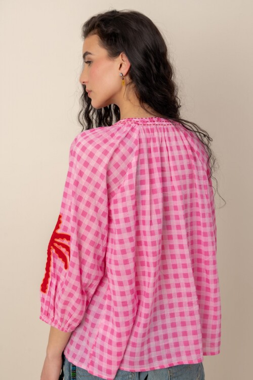 Camisa bordada Rosa