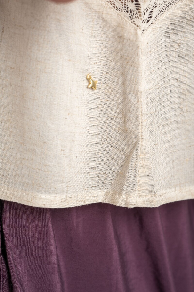 Blusa Bordada Beige