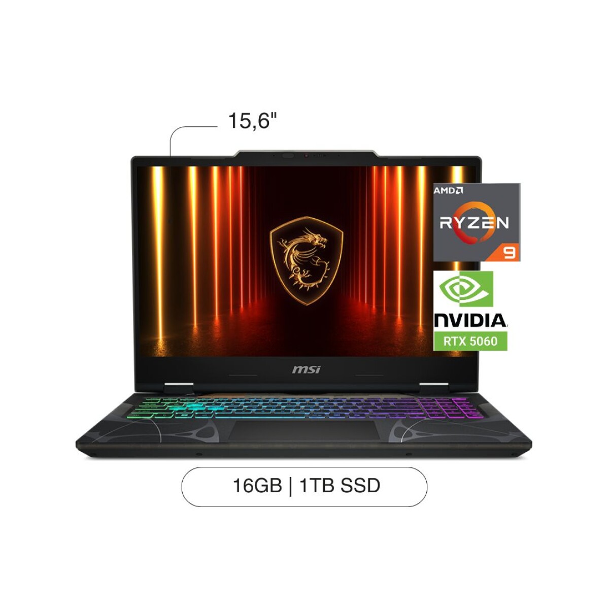 Notebook MSI Cyborg 15,6' FHD 1TB / 16GB RAM Ryzen 9 270 RTX5060 