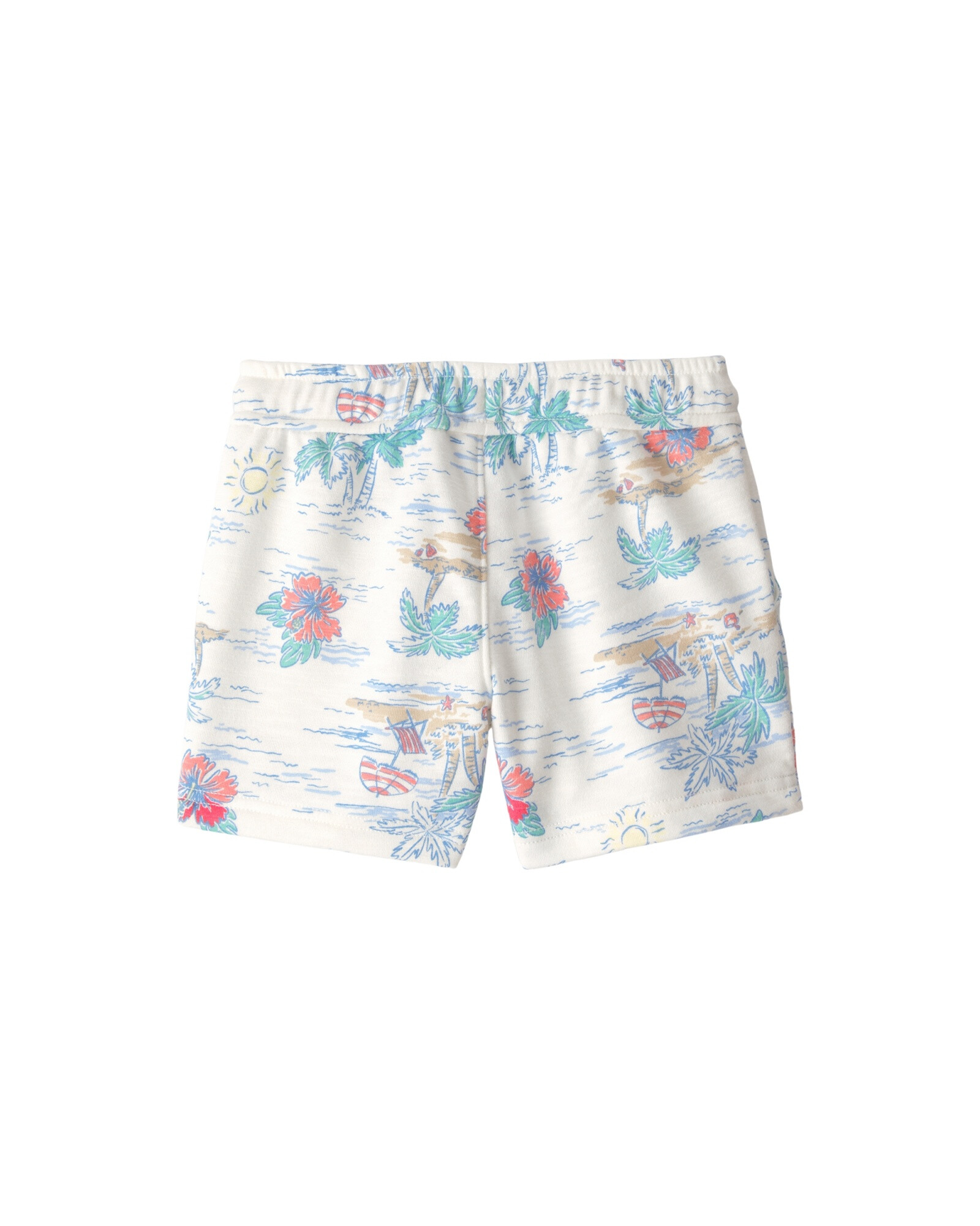 Short deportivo de algodón, diseño tropical Sin color