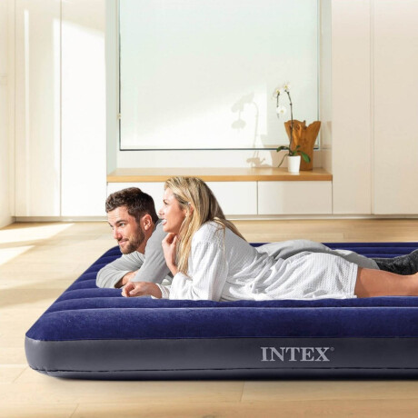 Colchón Inflable Intex 2p King Grande 183x203CM + Inf Azul Marino