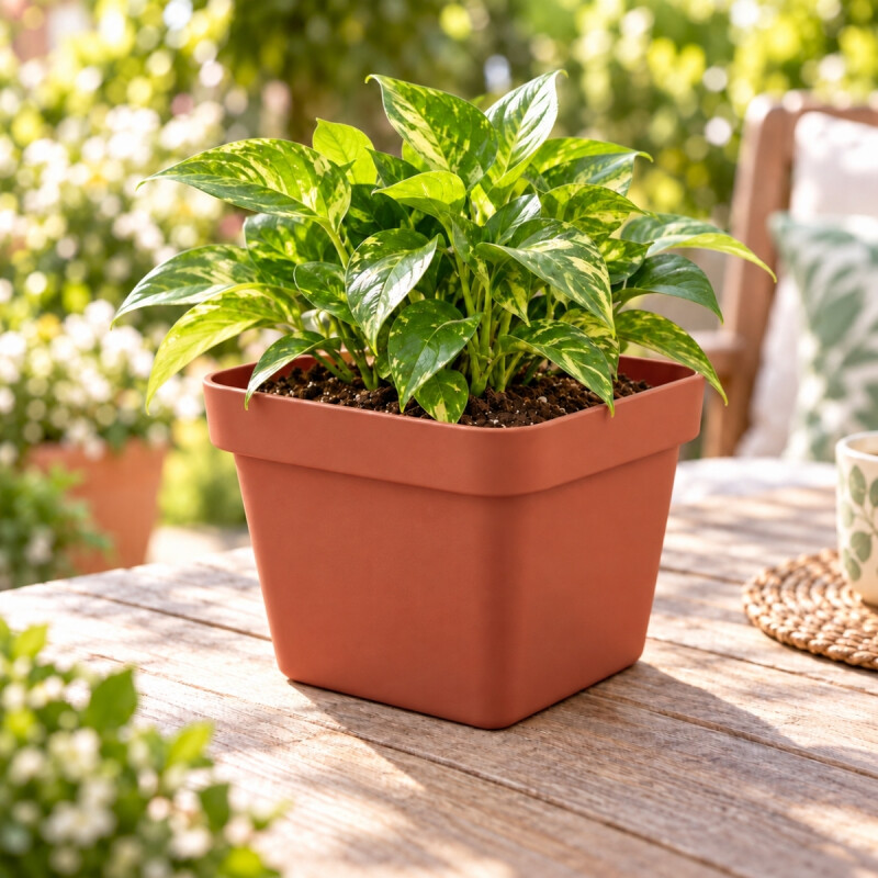 Maceta cuadrada 3,8 lts TERRACOTA