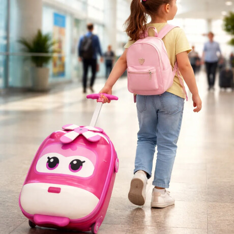 Valija Infantil Rígida Mochila Maleta Pequeña Escuela Viaje Rosa