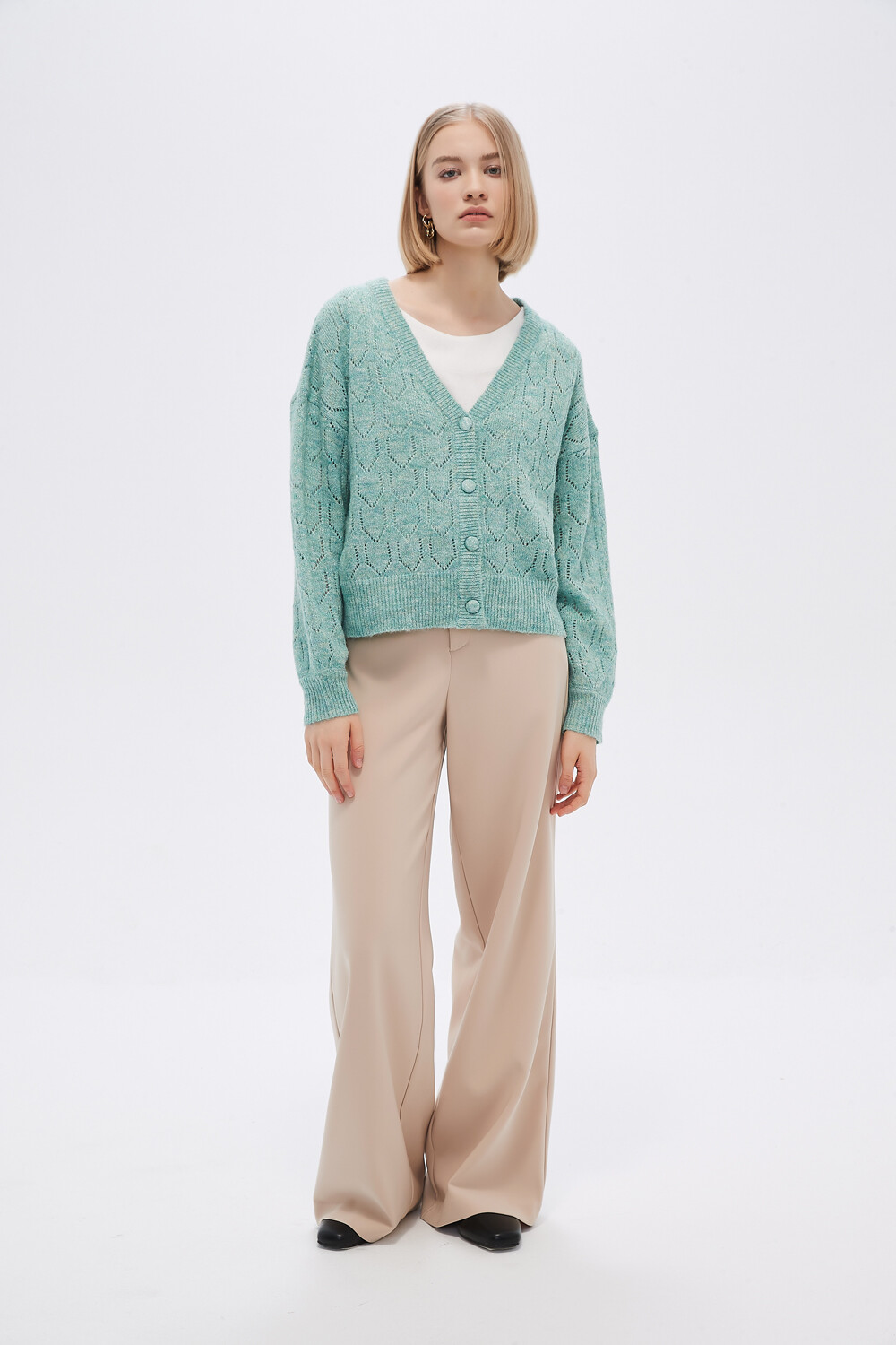 Cardigan Safia Verde Grisaceo