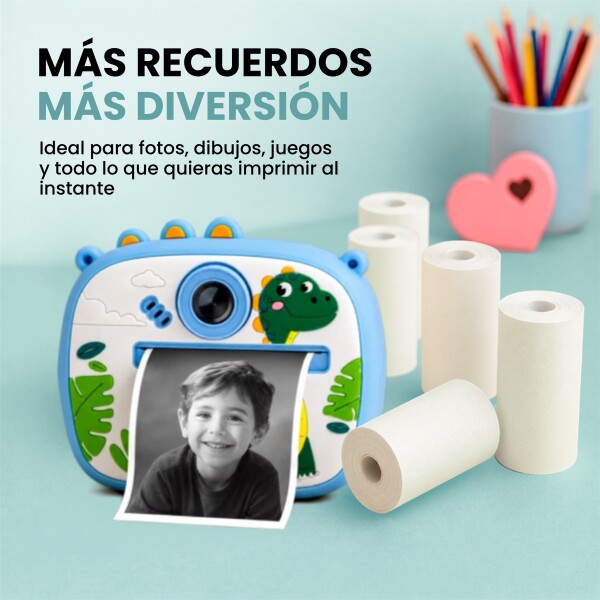 Papel Térmico Para Cámara Infantil 5,7cm Pack X5 Blanco 1