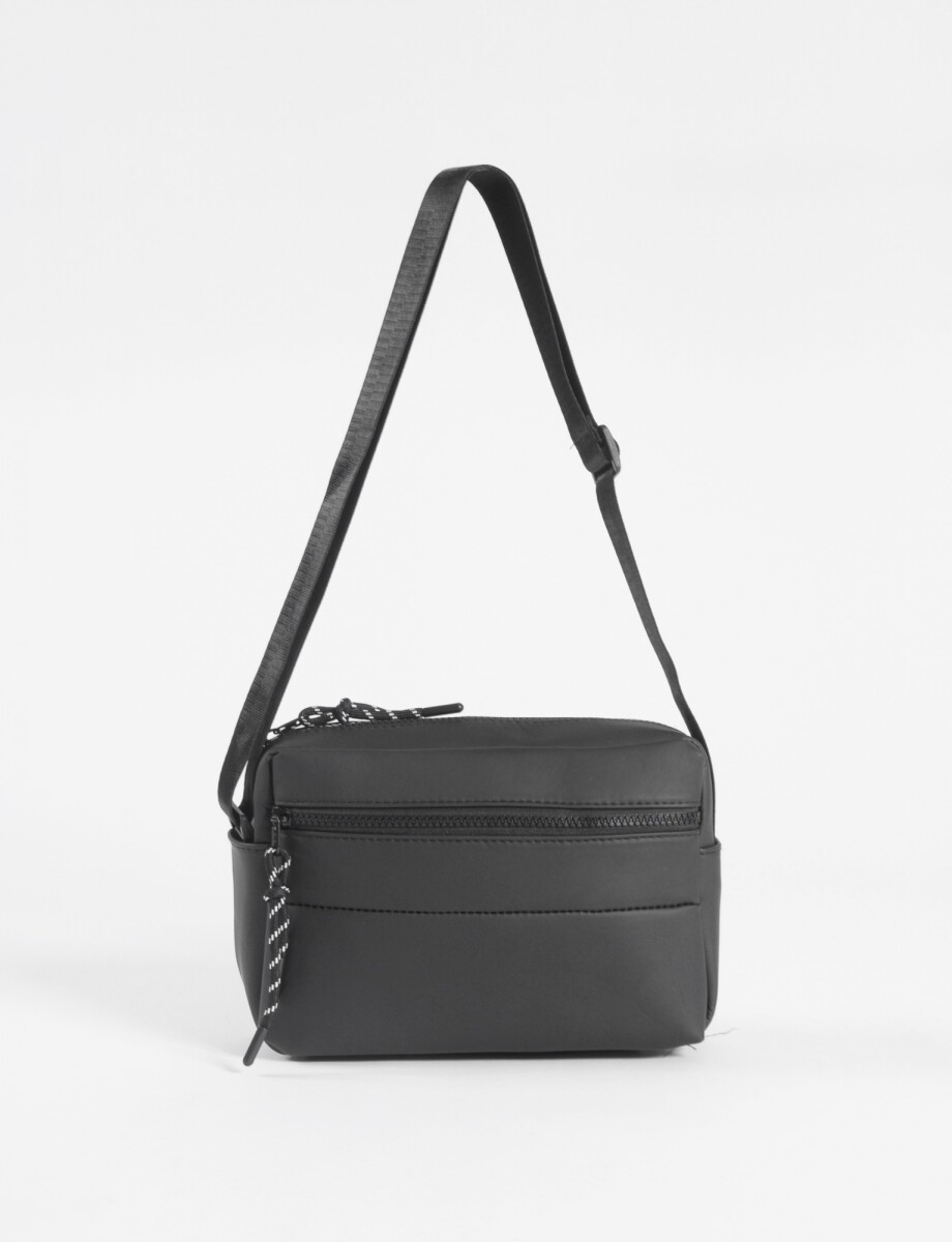 Bandolera impermeable con cordón - negro 