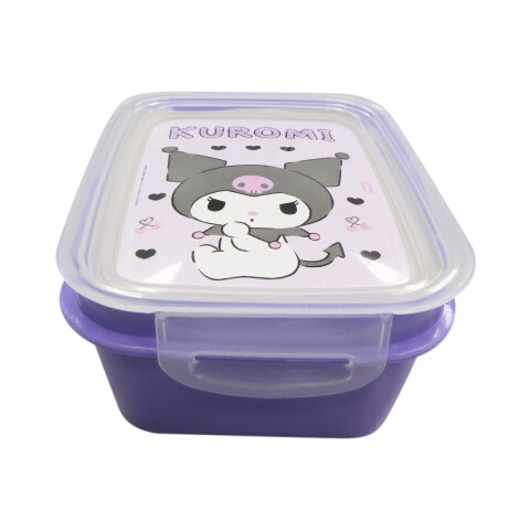 Pote Plástico Kuromi Con Traba y División 850 ml U