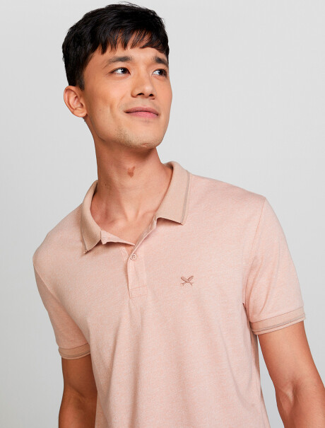 POLO MASCULINA BÁSICA EN TELA TEXTURIZADA ROSA
