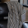 Manta para sillon y cama algodón Rayas Taupe 180 x 130 cm