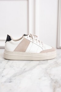 Zapatilla Combinada Cuero Nácar