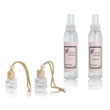 Pack 2 Perfumadores Textiles + 2 Perfumadores de Auto 125 ml