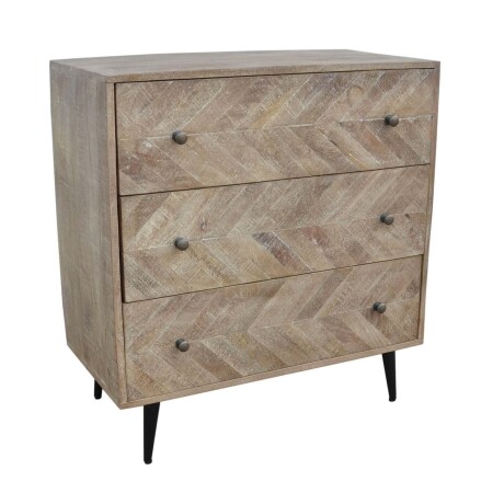 COMODA 3 CAJONES MADERA NATURAL-BEIGE ARETINA