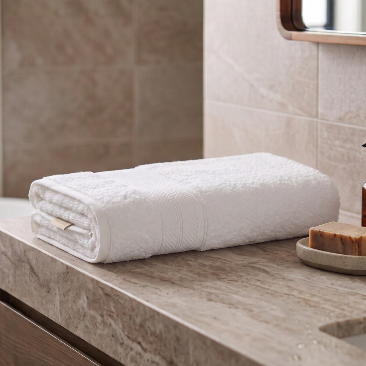 Toalla De Baño 80 x 150 Nuvia 100% Algodón - Karsten - Blanco 